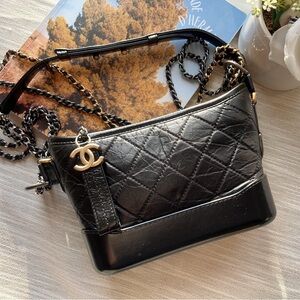 Chanel Small Calfskin Gabrielle Hobo Black